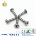 304 Tête rond en acier inoxydable Pan Screw tap-taped tapothing